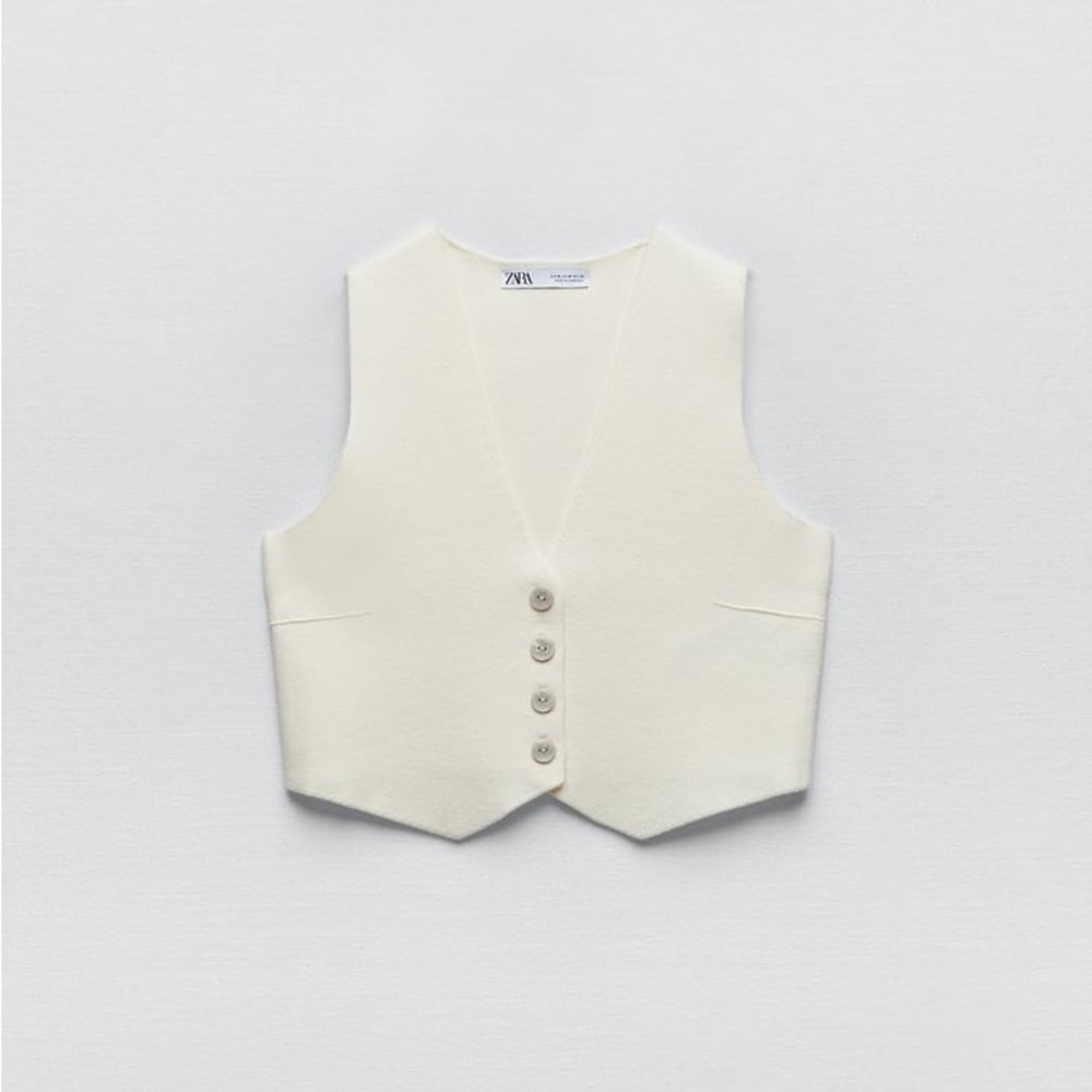 NEW ZARA CROPPED KNIT VEST